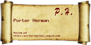 Porter Herman névjegykártya